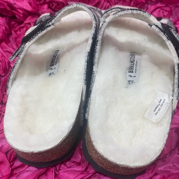 Arizona Plaid Shearling Birkenstock Sandals - Picture 4 of 9